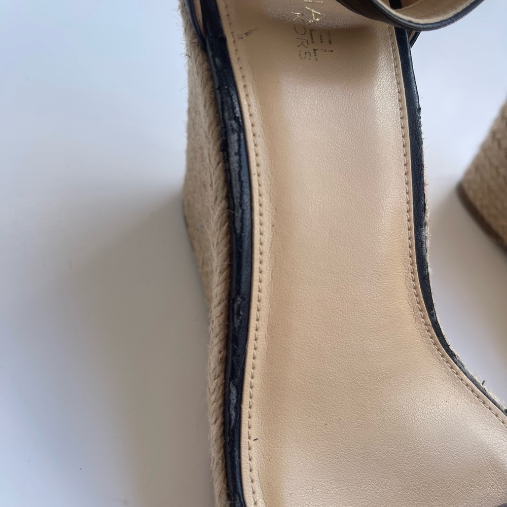 Michael Kors Black Bella Ruffle Wedge Espadrille Style - Picture 8 of 10